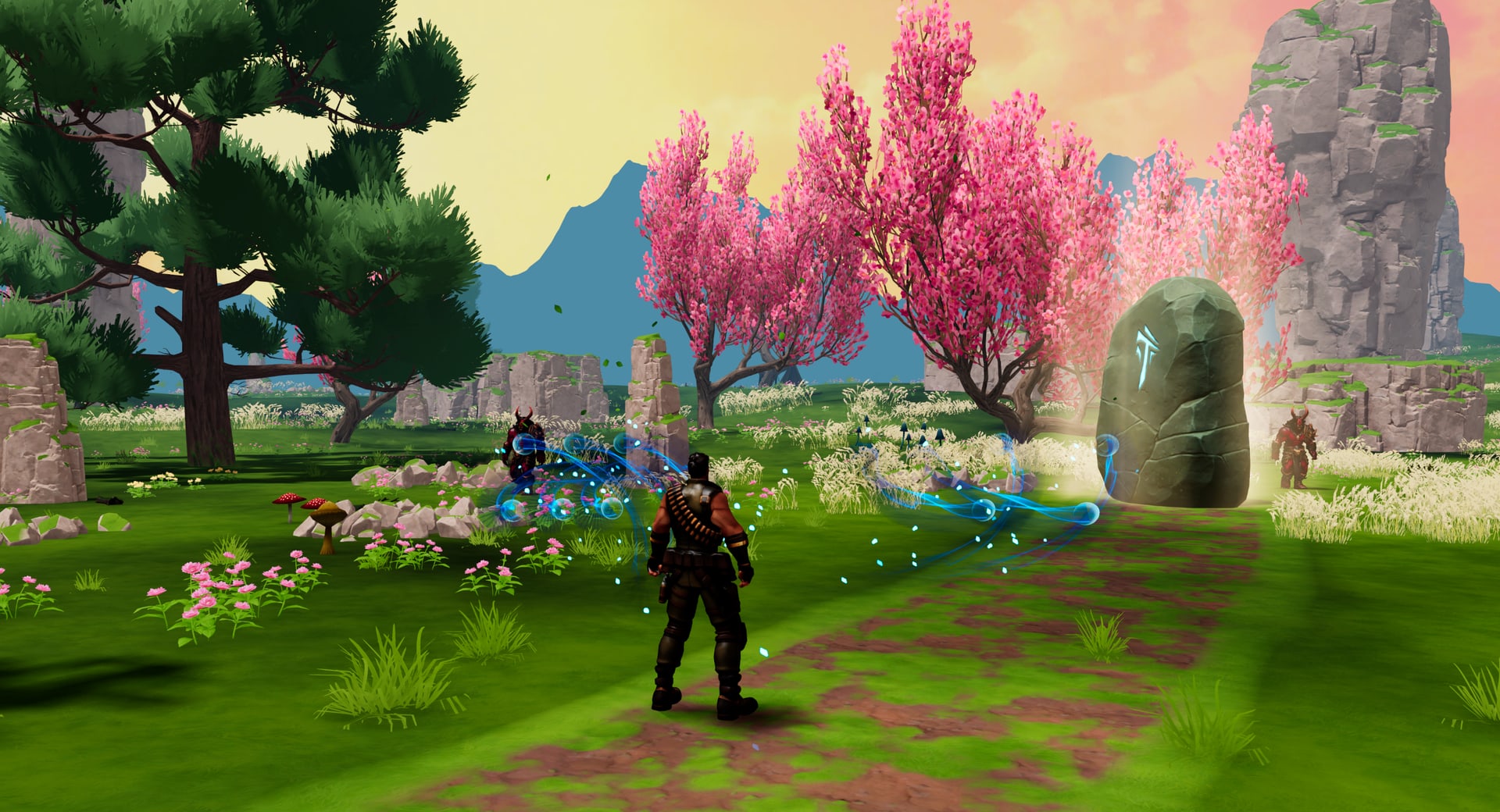 Combat encounter in the mountain biome