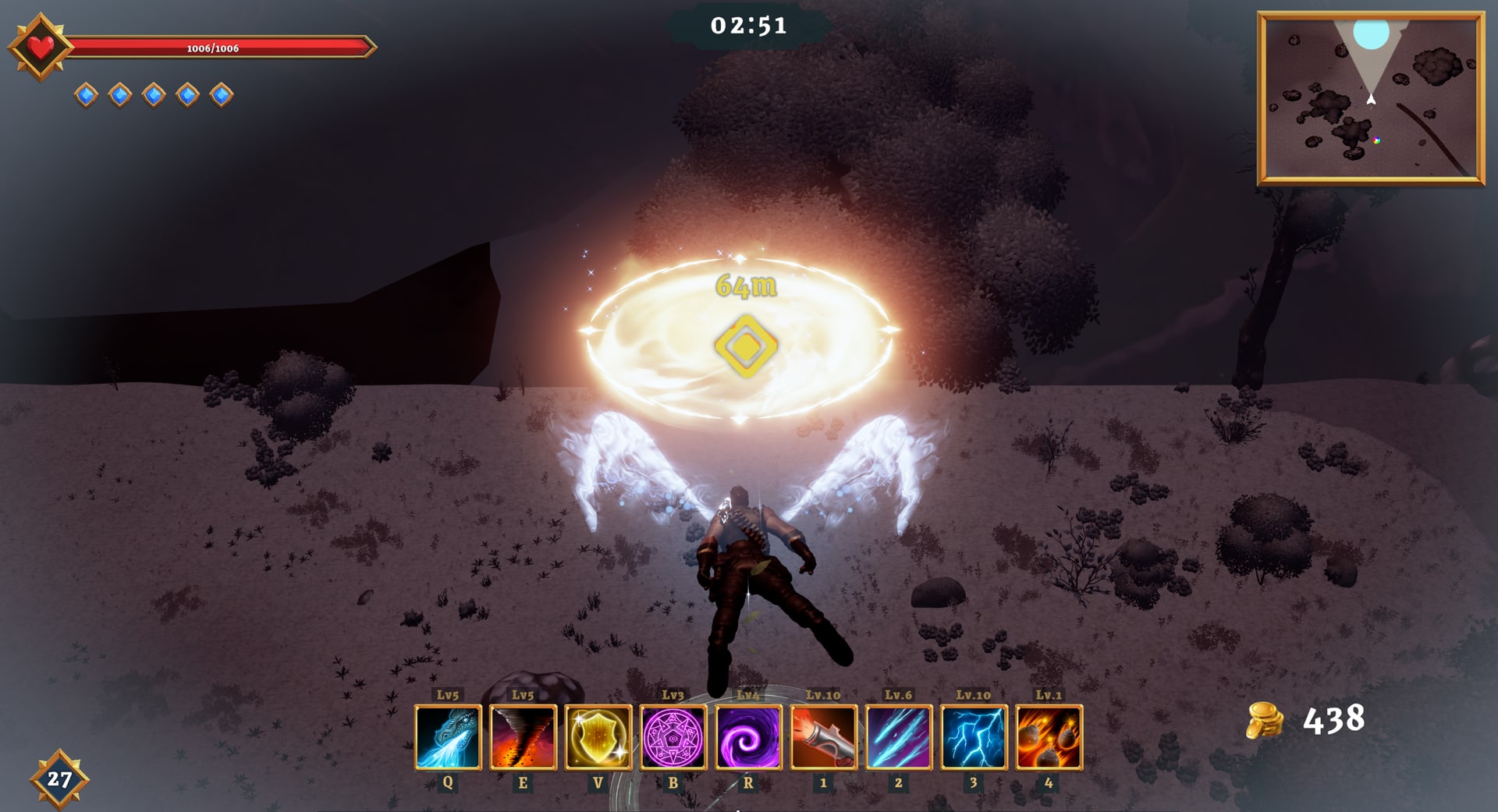 A Follow the Lights trial leading the player through an encounter