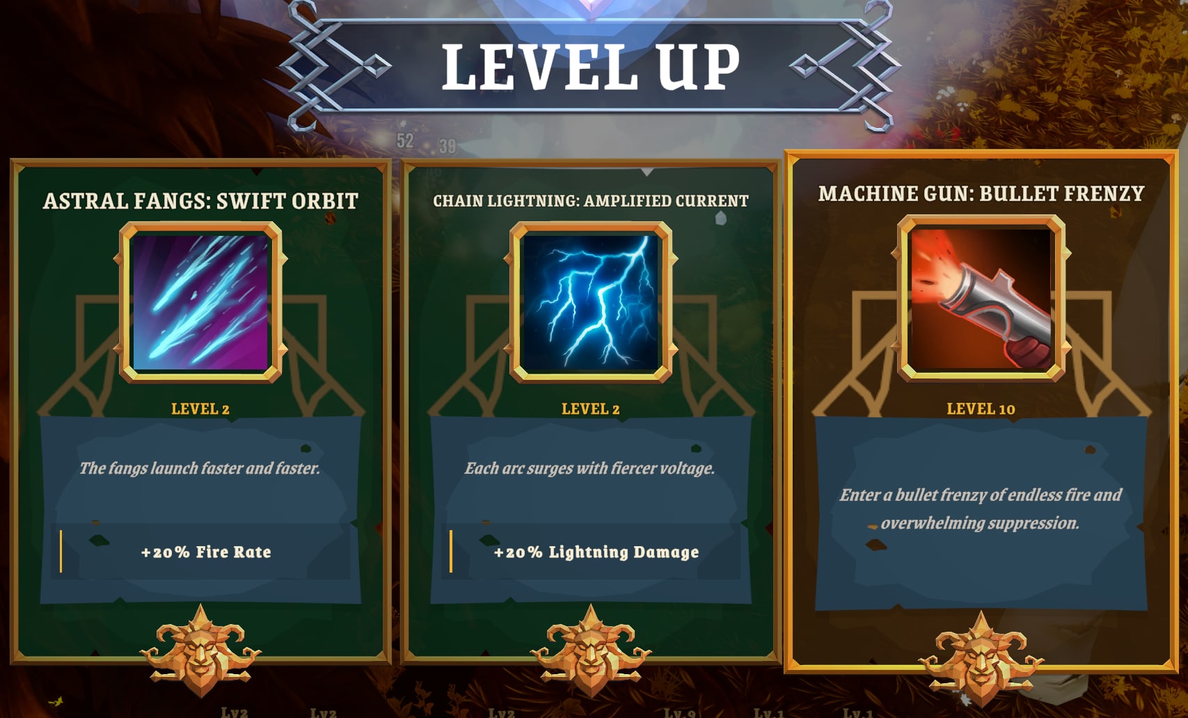 Weapon upgrade screen showing an ultimate evolution choice